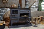 Picture of Extra Large Fireplace and Oven Stove, Handmade Wood Coal Stove, Cooking Oven, Large Glass Fireplace Range, Cooker