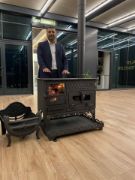 Picture of Extra Large Fireplace and Oven Stove, Handmade Wood Coal Stove, Cooking Oven, Large Glass Fireplace Range, Cooker