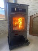 Picture of Extra Large Wood Fired Fireplace, Oven Stove, Wood Charcoal Stove, Warming Stove, Handmade Large Glass Fireplace, Fire Pit