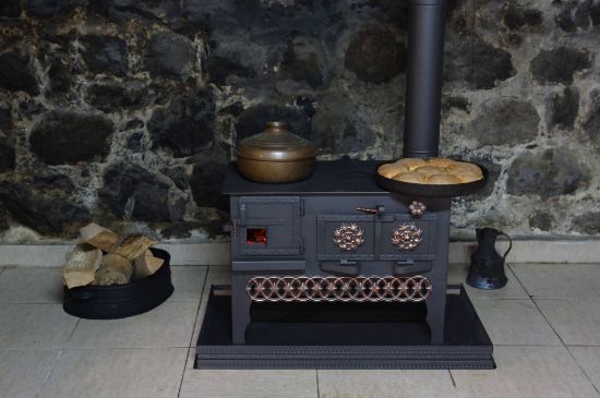 Picture of Stove with oven, Kitchen Cooking Stove for tight spaces, Wood burning Stove, Handmade Cooker