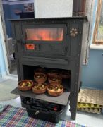 Picture of Large Kitchen or Patio Stove, Handmade Wood-Burning Cooking Stove, Coal Stove with Cast Iron Grill, Fireplace Cooker