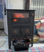 Picture of Large Kitchen or Patio Stove, Handmade Wood-Burning Cooking Stove, Coal Stove with Cast Iron Grill, Fireplace Cooker