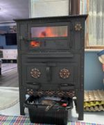 Picture of Large Kitchen or Patio Stove, Handmade Wood-Burning Cooking Stove, Coal Stove with Cast Iron Grill, Fireplace Cooker