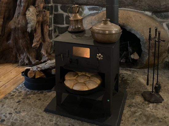 Picture of Cooker Stove, Wood Burning Stove with Fireplace, Wood And Coal Stove, Cooking Oven, Handmade Metal Heater Stove, Log Cabin Home