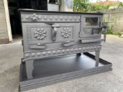 Picture of Left Hand Vented Fireplace Cooking Stove, Wood Stove, Coal Stove, Stove, Handmade Stove, Cast Iron Grill