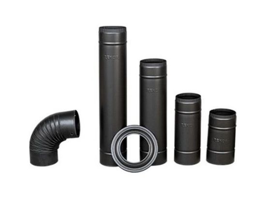 Picture of Black Stove Pipe, Stove Chimney, Metal Pipe, Smoke Flue